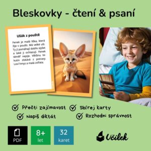 bleskovky - čtení, psaní, diktát, porozumění